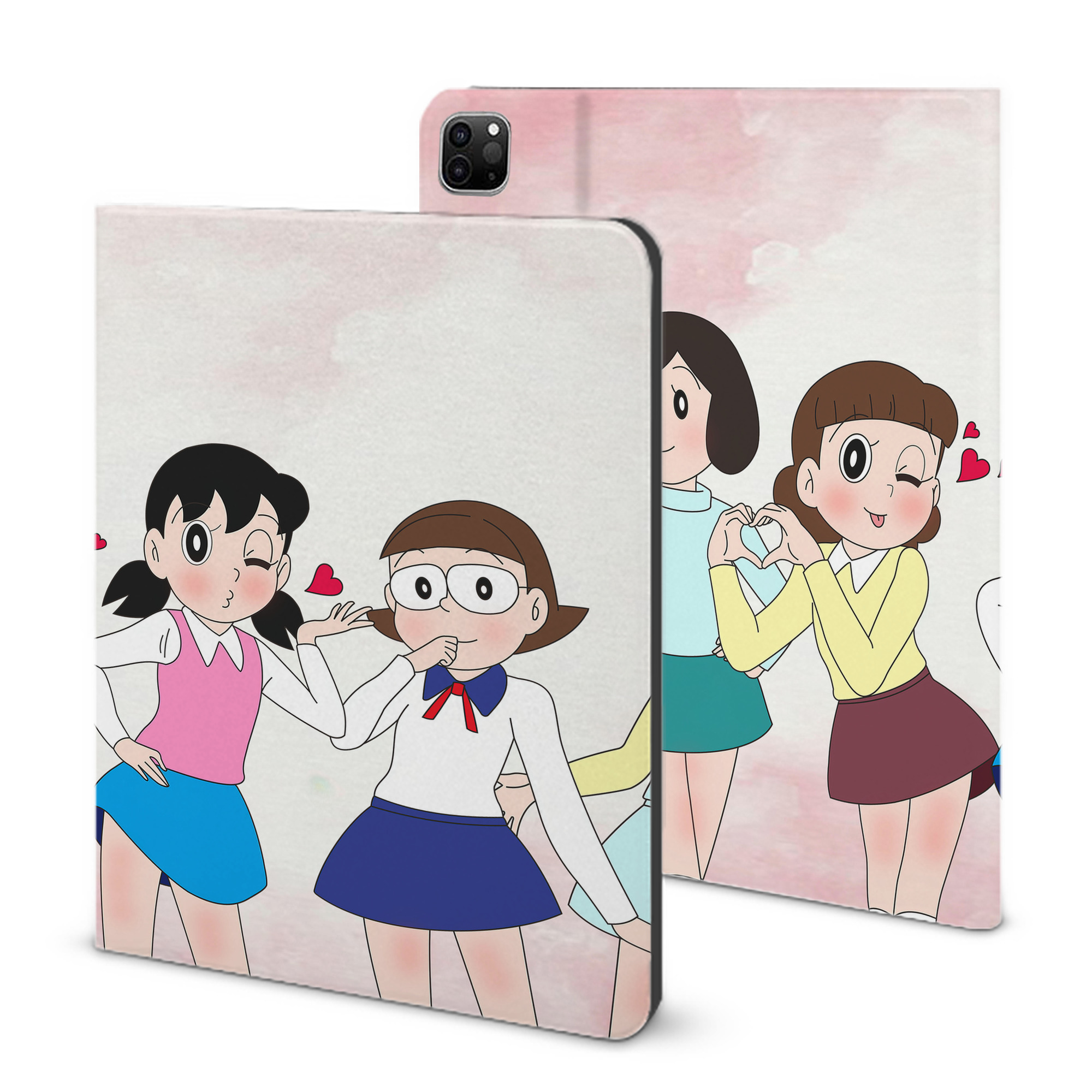 （画像用） ドラえもん Doraemon IPad ケース ブック型 PUレザー TPU 耐衝撃 軽量 薄型 ペン収納なし 全面保護 IPad 各モデル対応